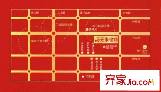 未來錦城交通圖區(qū)位圖