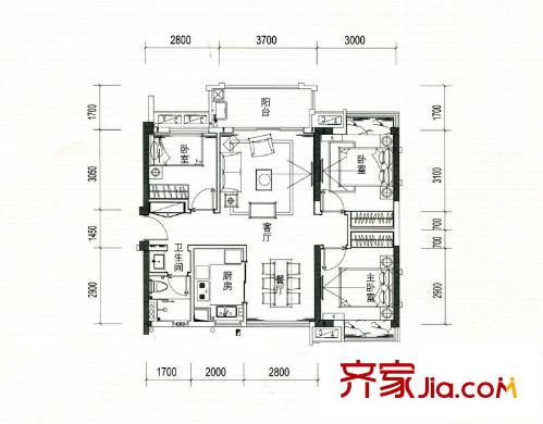 新華佳園 戶型圖