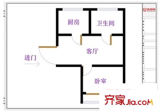 學田新村 1室 戶型圖