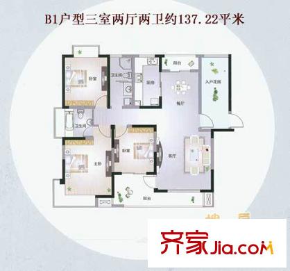 水榭花都B1標(biāo)準(zhǔn)戶型