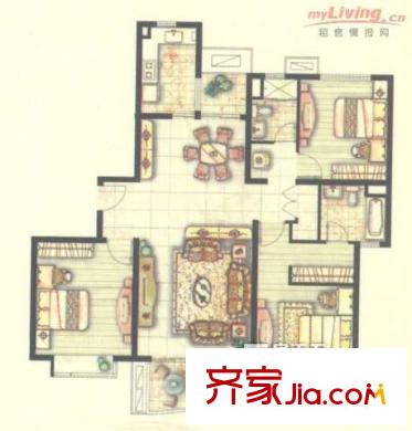 港浦小區(qū) 戶型圖  3室2廳2衛(wèi)