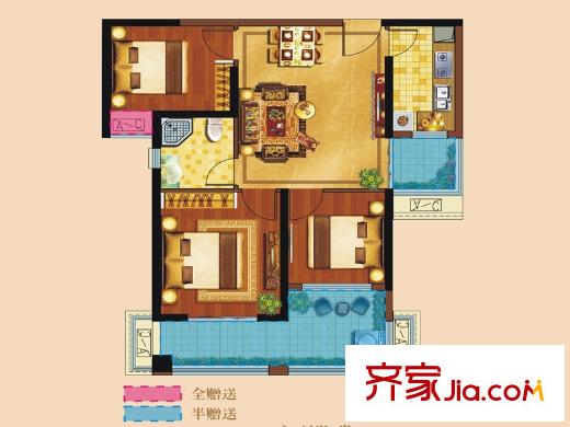 華強(qiáng)城43#E戶型 3室2廳1衛(wèi)