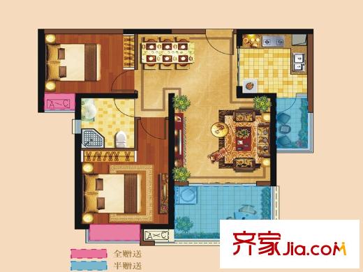 華強(qiáng)城40棟F1戶型 2室2廳1衛(wèi)