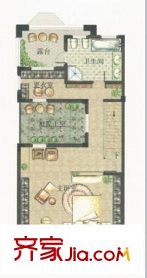 博園嵐郡住宅戶型圖博園嵐郡 戶型圖 1室1廳1衛(wèi)1廚