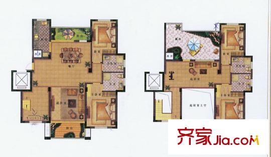 中港城世家A1Y戶型 4室3廳4衛(wèi)1廚