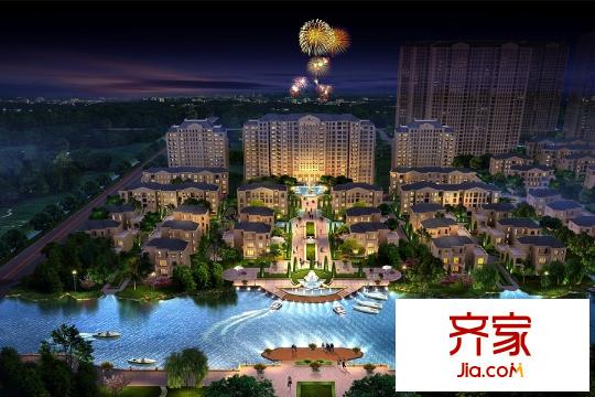 南都?納瀾灣一期夜景鳥(niǎo)瞰圖