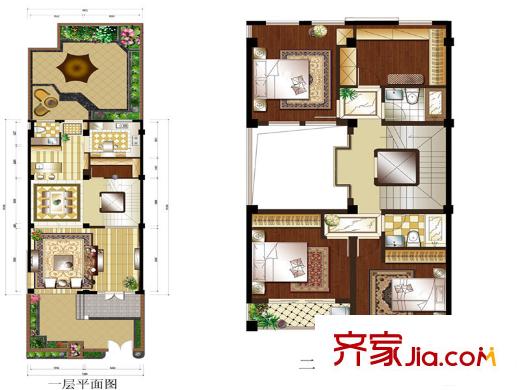 北城美墅248平戶型圖一二層 5室5廳5衛(wèi)