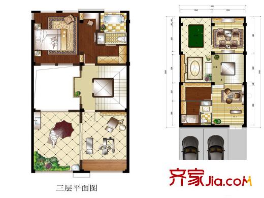 北城美墅248平戶型地下室和三層 5室5廳5衛(wèi)