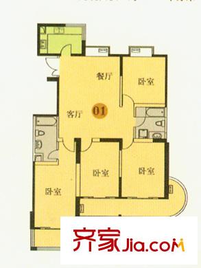 盛薈B-01 4室2廳2衛(wèi)1廚