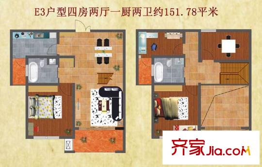 友誼嘉御龍庭E3戶型 4室2廳2衛(wèi)1廚