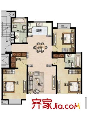 福宇鳳凰華庭高層H戶型 3室2廳2衛(wèi)1廚