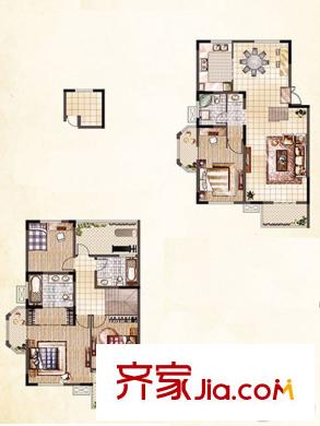 浦發(fā)領(lǐng)秀城疊加別墅D3戶型 5室2廳3衛(wèi)1廚