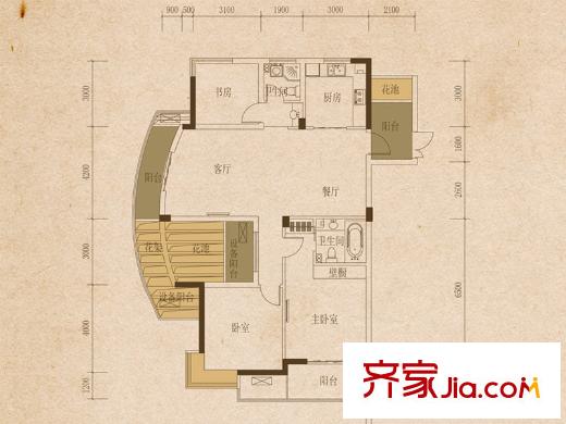 御龍灣3#、5#樓A戶型 3室2廳2衛(wèi)1廚