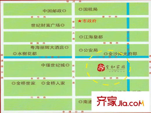 金和家園交通區(qū)位圖