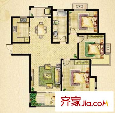 海門中南世紀(jì)城三期加4三房戶型 