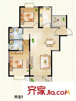君御豪庭B1戶型 2室2廳2衛(wèi)1廚
