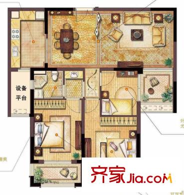 德誠(chéng)翰景園5#04/05和6#02/03戶型 3室2廳1衛(wèi)1廚