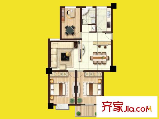 匯富廣場(chǎng)1#樓131平方米戶型 3室2廳1衛(wèi)1廚