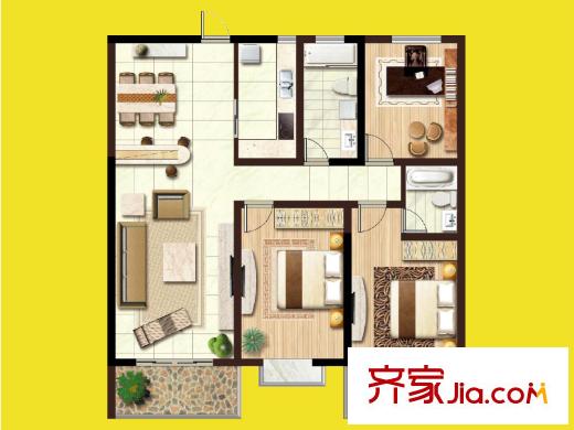 匯富廣場5#樓143平方米戶型 3室2廳2衛(wèi)1廚