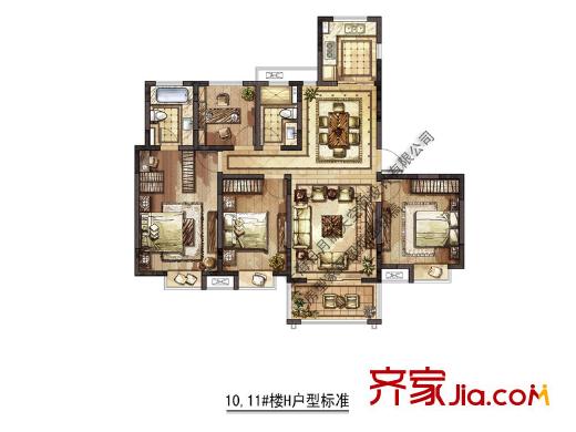 昌和時(shí)代2#邊戶H戶型 4室2廳2衛(wèi)1廚