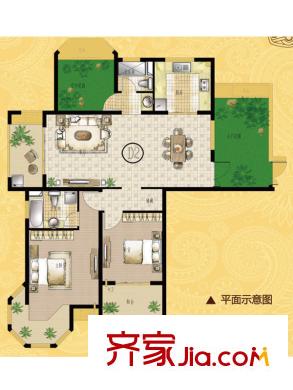 海門中南世紀錦城137平米戶型圖 4室2廳2衛(wèi)1廚