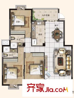 萬豪臻品C戶型 3室2廳2衛(wèi)1廚