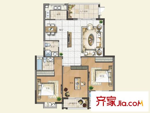 萬豪臻品二期05、06單元戶型 3室2廳2衛(wèi)1廚