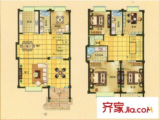萬(wàn)和華府F2戶型 4室2廳2衛(wèi)1廚