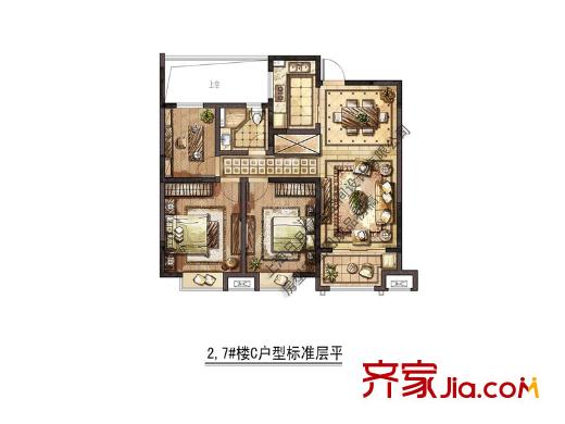 昌和時(shí)代3#中間C戶型 3室2廳1衛(wèi)1廚