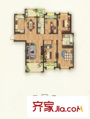 龍馨家園1#、3#、4#B4戶型 4室2廳2衛(wèi)1廚