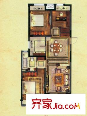 優(yōu)山美地名邸27#、29#樓B3戶型（售完） 3室2廳1衛(wèi)1廚