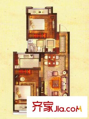 優(yōu)山美地名邸27#、29#樓A3戶型（售完） 2室2廳1衛(wèi)1廚