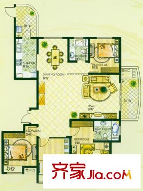 江城逸品5#P-2戶型 4室2廳2衛(wèi)1廚