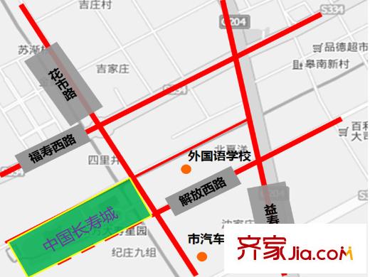 中國(guó)長(zhǎng)壽城交通圖