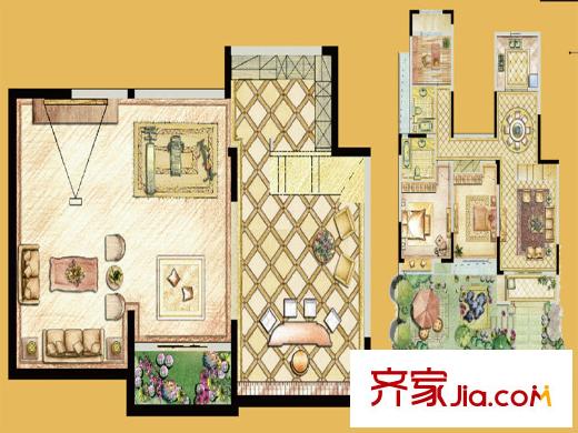 世茂公元A1戶型 4室4廳2衛(wèi)1廚