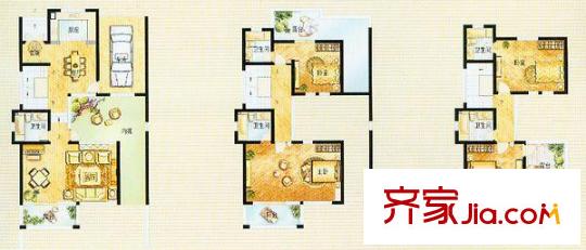 威格秀水庭聯(lián)排別墅c套型 4室2廳5衛(wèi)1廚