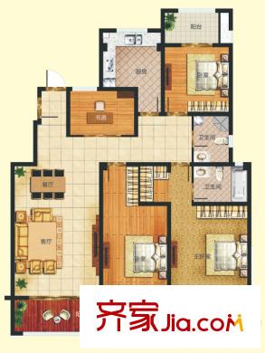 天瑞綠洲12#多層洋房C1戶型 4室2廳2衛(wèi)1廚