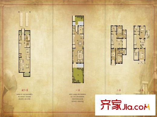 南通壹城水清木華聯(lián)排戶型圖 7室5廳4衛(wèi)1廚