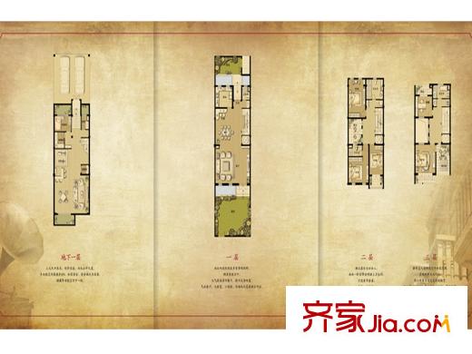 南通壹城水清木華15#-20#樓聯(lián)排別墅B戶型 5室4廳4衛(wèi)1廚