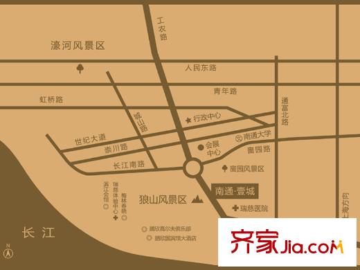 南通壹城水清木華交通示意圖