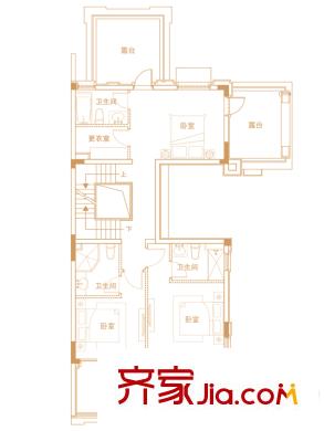 中海上林院12#、15-23#林囿戶型-二層 3室3衛(wèi)