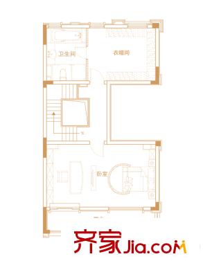 中海上林院1-3#、5-11#上囿戶型-三層 1室1衛(wèi)