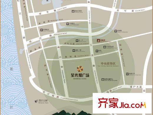 南通星光耀廣場(chǎng)交通圖交通示意圖