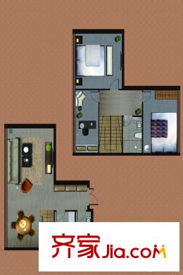 唐人新街2#樓A3戶型 2室2廳2衛(wèi)1廚