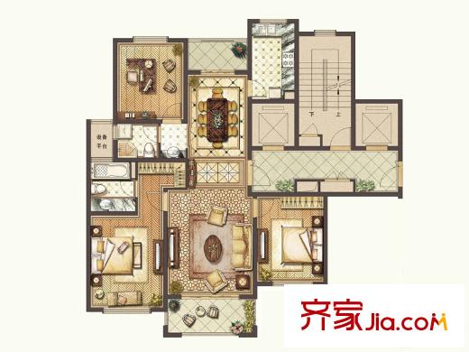 德誠翠湖灣1#、2#、7#、8#、11#樓E戶型 3室2廳2衛(wèi)1廚