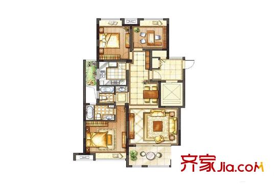 星源名苑6#樓C戶型 3室2廳2衛(wèi)1廚