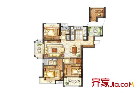 星源名苑7#樓E戶型 4室2廳2衛(wèi)1廚