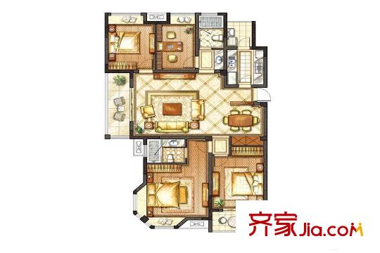 星源名苑2#樓H戶型 4室2廳2衛(wèi)1廚