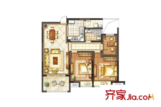 星源名苑9/10#樓G戶型 3室2廳1衛(wèi)1廚