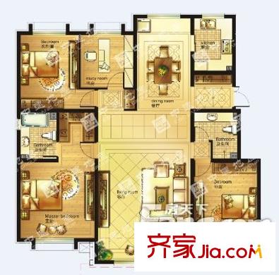 中建蘇香臺壹號1#A戶型 4室2廳2衛(wèi)1廚